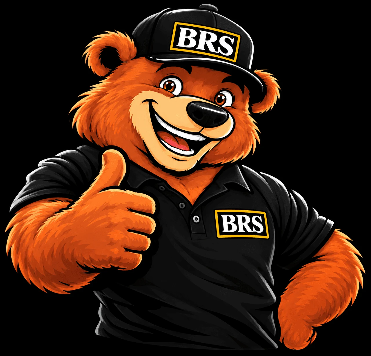 Bo, the original BRS bear, giving a thumbs-up